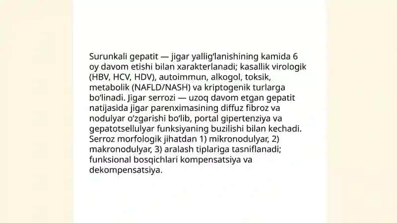 Surunkali gepatit va jigar serrozi kasalliklari 3