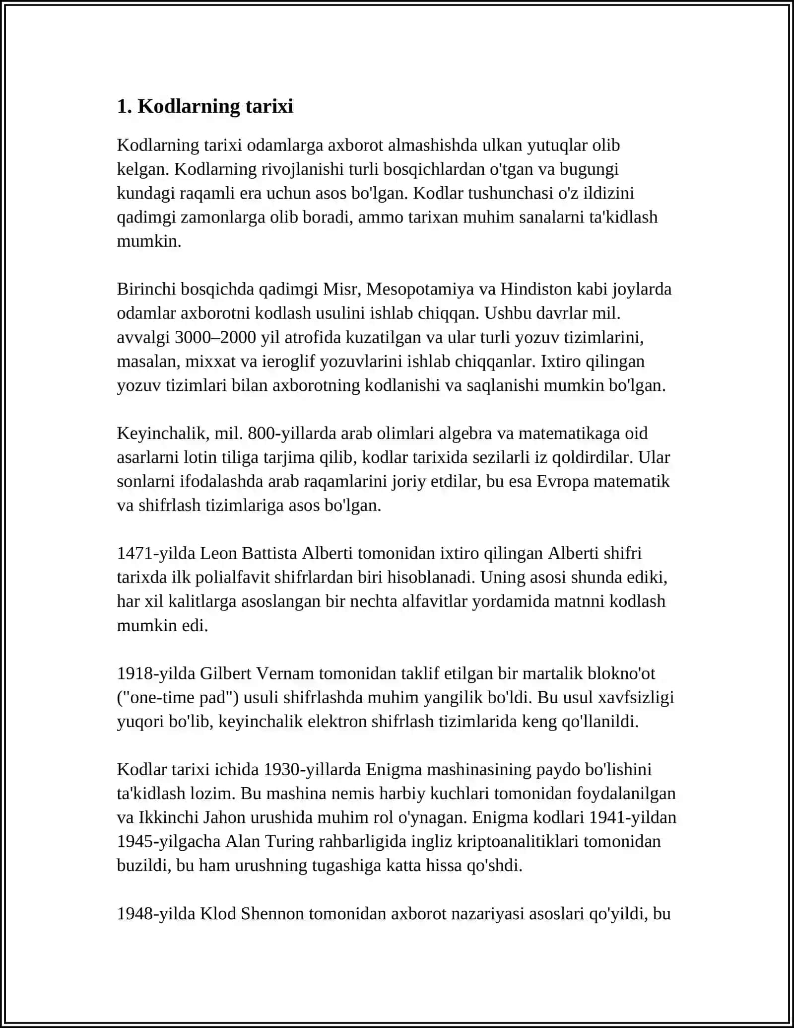KODLAR HAQIDA MALUMOT 3