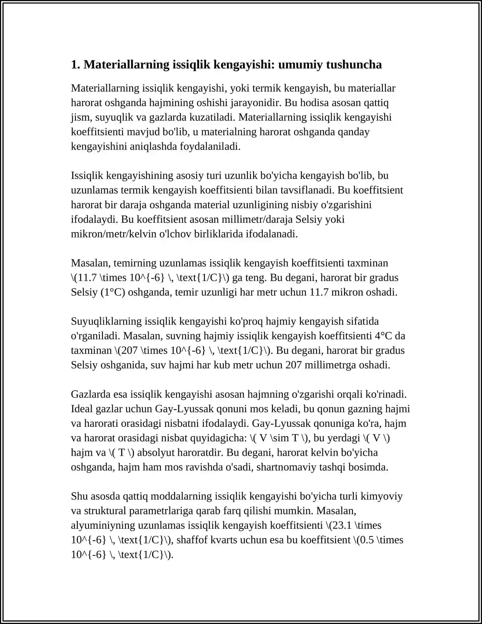 MATERIALLARNING ISSIQLIK KENGAYISHI 3