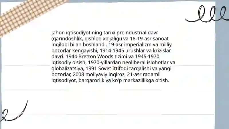 Jahon xo'jaligi va uning evolyutsiyasi 3