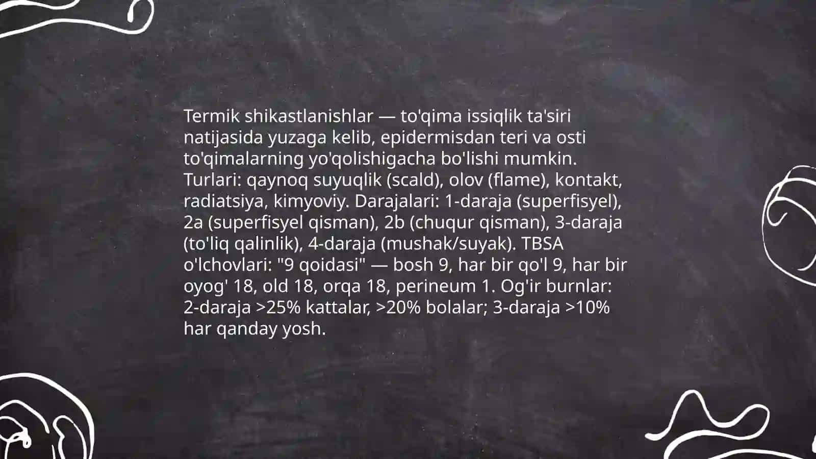 Termik shikastlanishlar — ta'rif va tasnifi 3