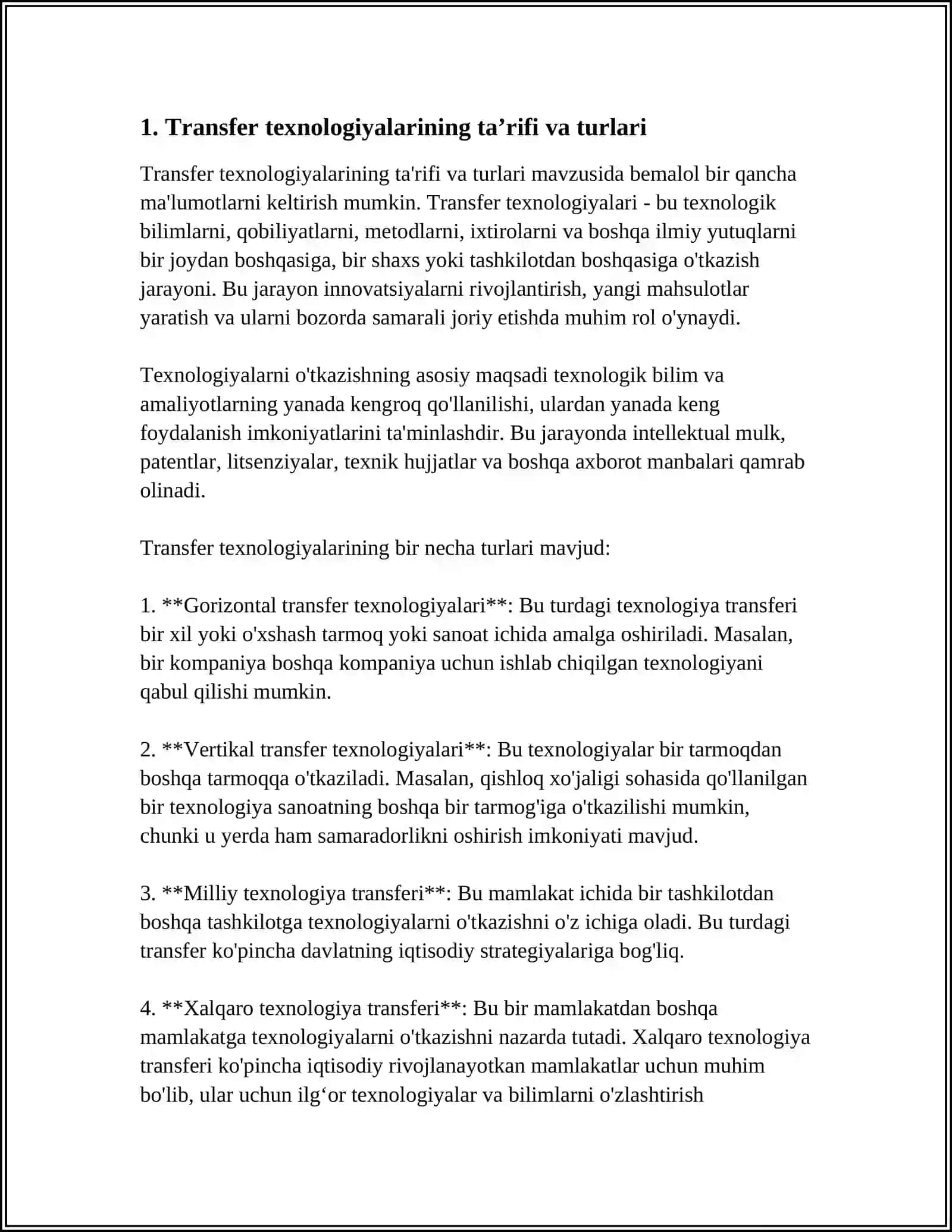 TRANSFER TEXNOLOGIYALAR 3
