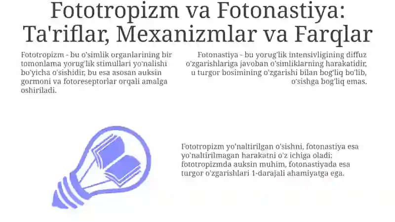 Fototropizm va Fotonastiya 3