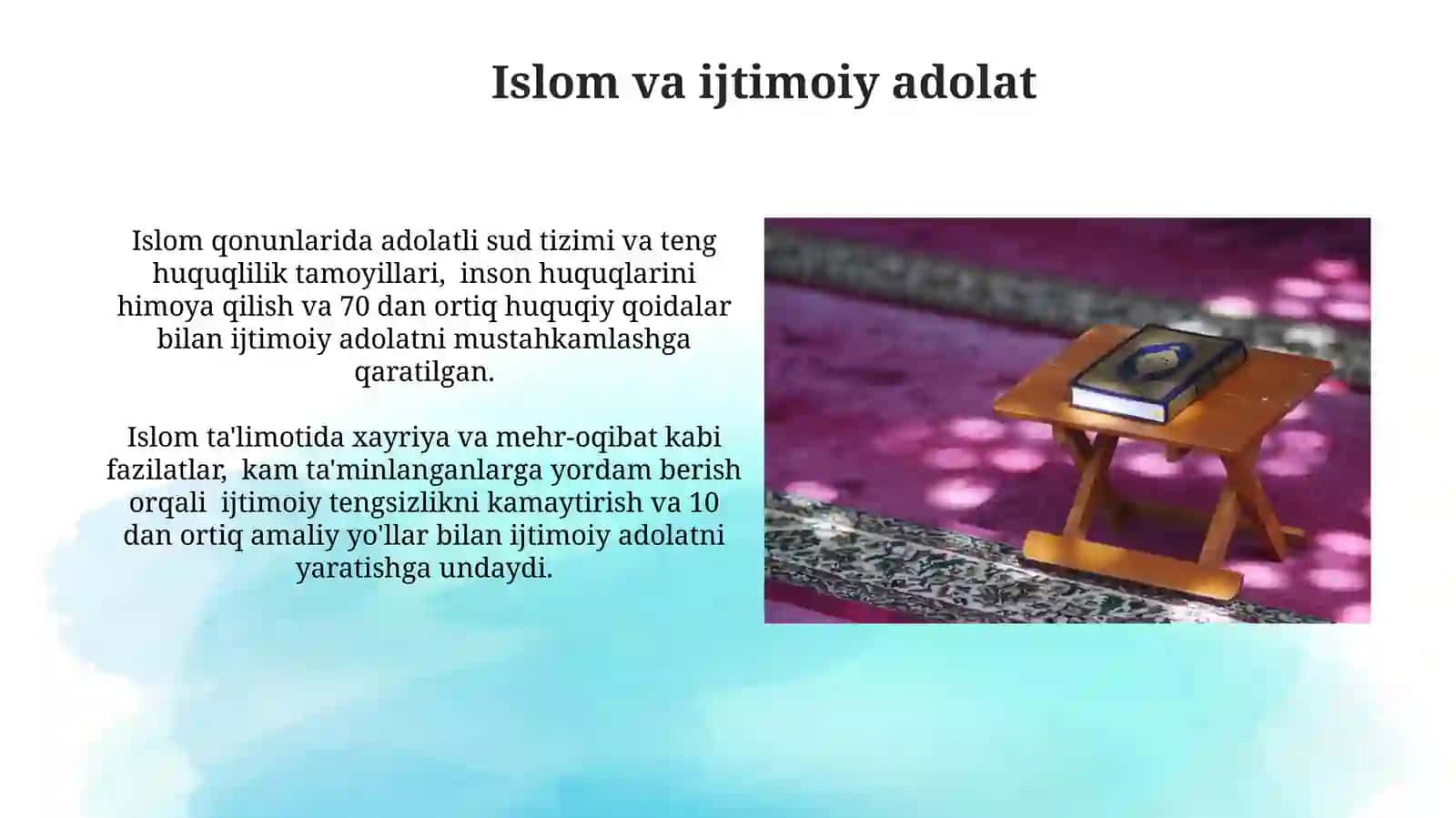 Islomiy qadriyatlar va maʼrifatning hozirgi davrdagi ahamiyati 3