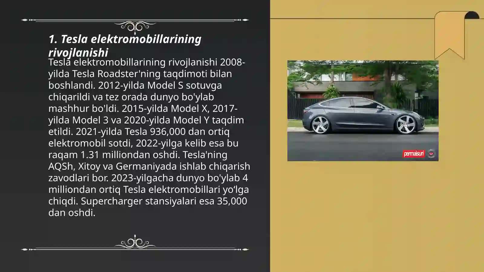 Tesla elektromobil rivojlanishi 3