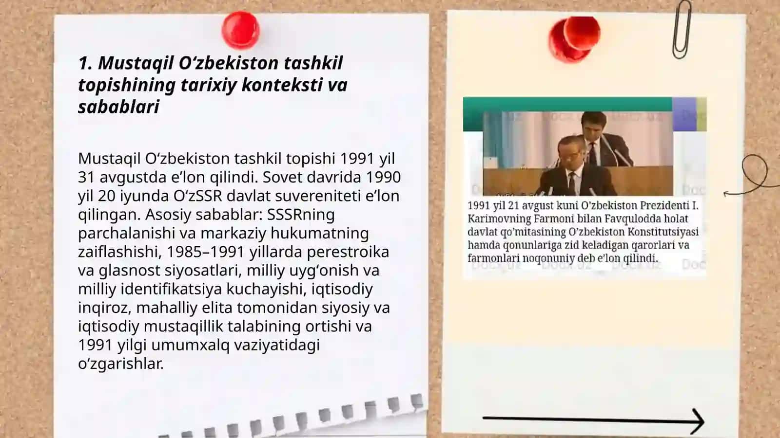 Mustaqil Oʻzbekiston Respublikasi Tashkil Topishi 3