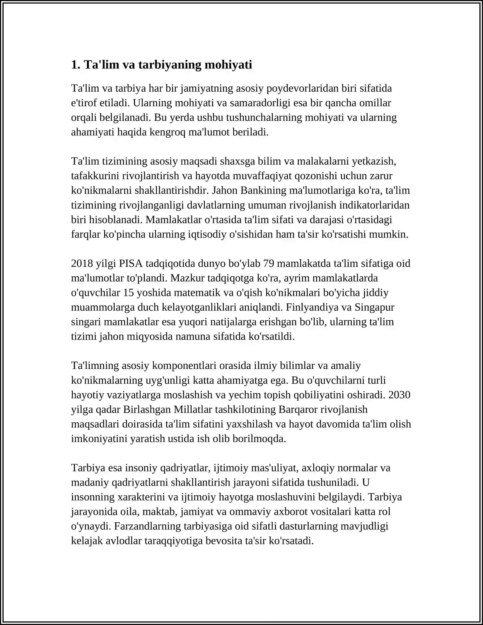 TA'LIM VA TARBIYANING HAMOHANGLIGI MAVZUSIDA REFERAD 3