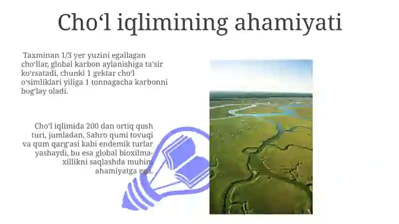 Choʻllar Inson Hayotidagi Ahamiyati 3