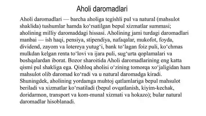 Aholi daromadlari 3