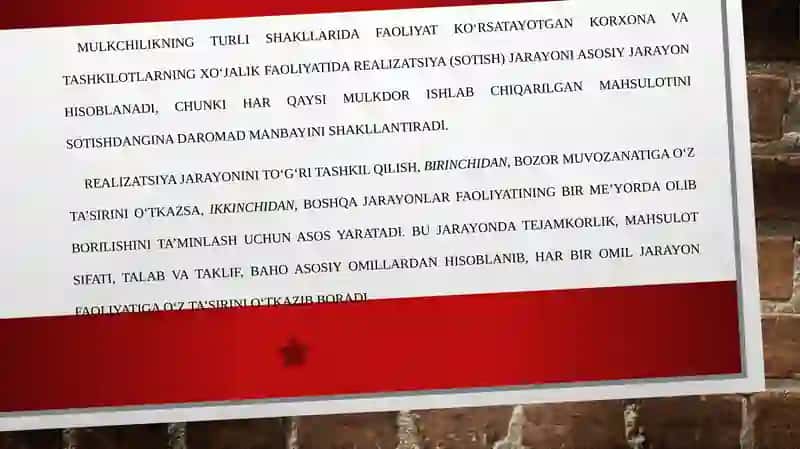 Realizatsiya(sotish) jarayoni hisobi 3