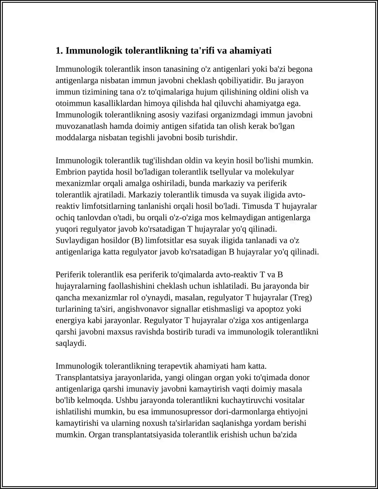 IMMUNOLOGIK TOLERANTLIK 3