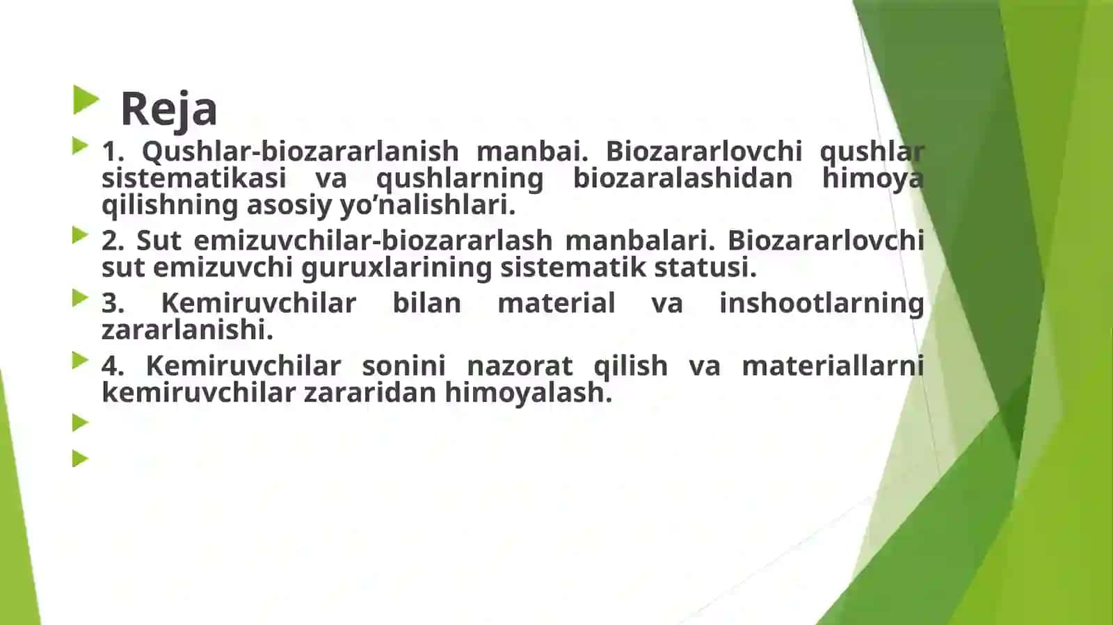 QUSHLAR VA SUT EMIZUVCHILARBIOZARARLANISH MANBALARI 3