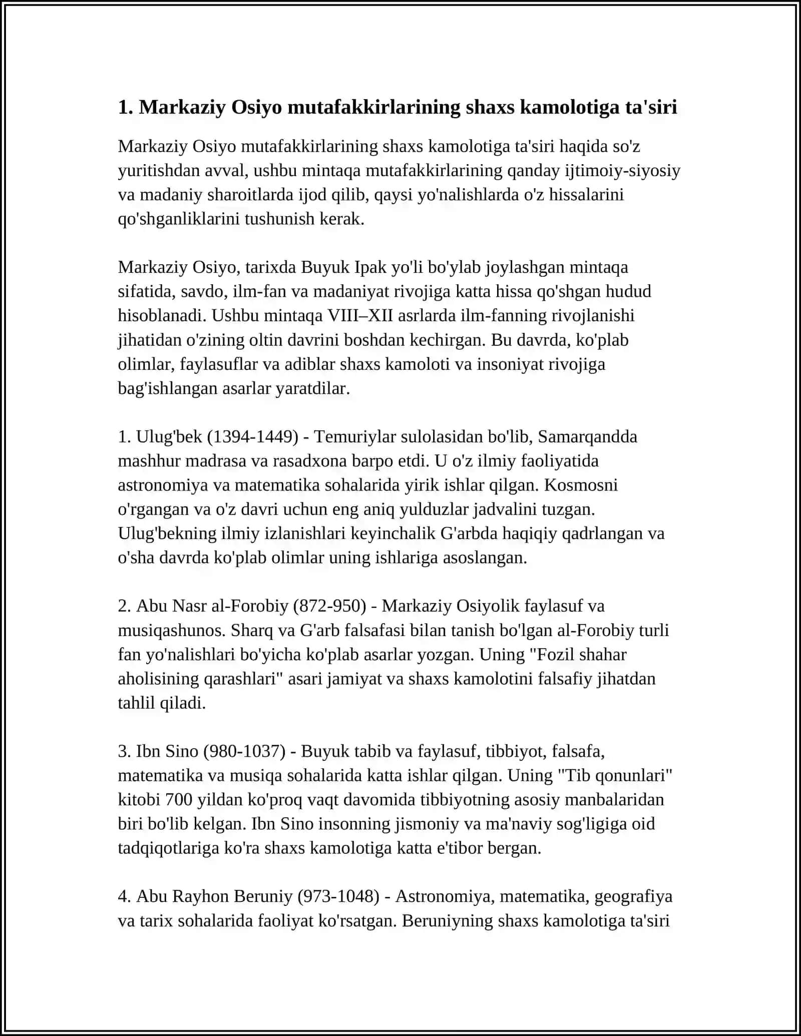 MARKAZIY OSIYO MUTAFAKKIRLARI IJODIDA SHAXS KAMOLOTI 3