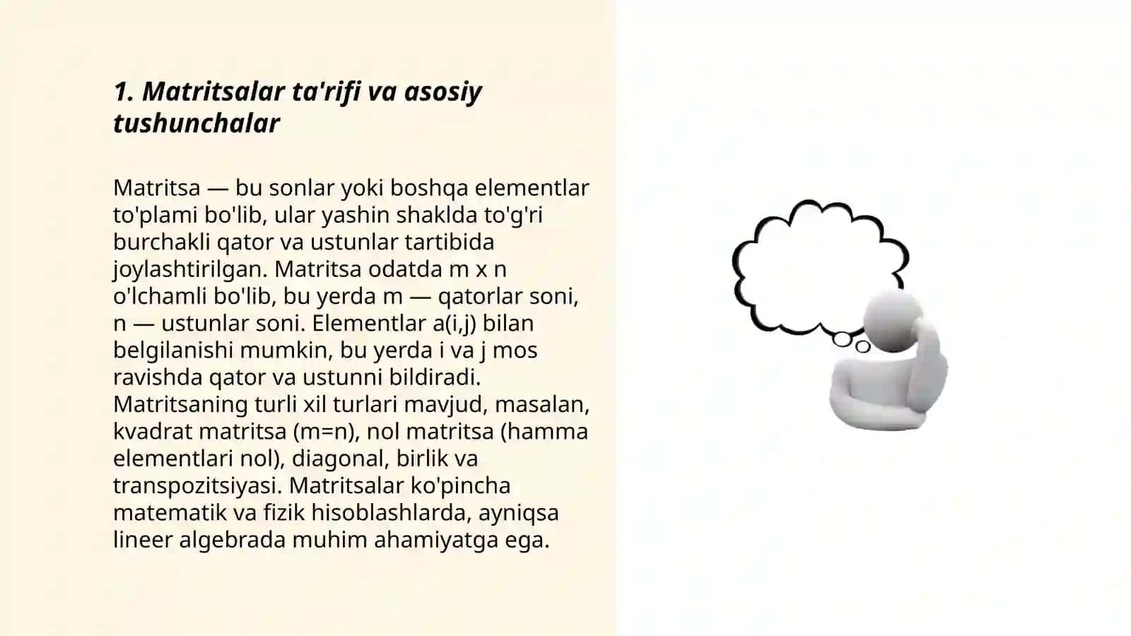 Matritsalar va ular ustida amallar 3