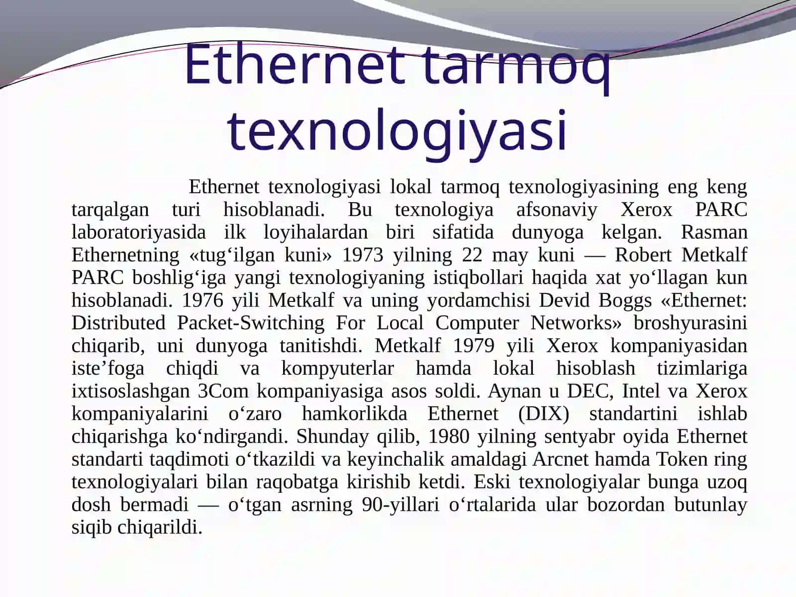 Kanalpog’onaprotokollari(Ethernet,virtuallokaltarmoqlar-VLAN) 3