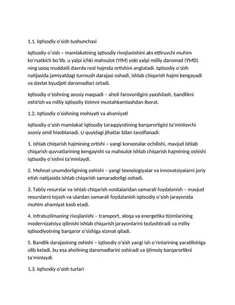 Iqtisodiy o‘sishning mohiyati va modeli 3