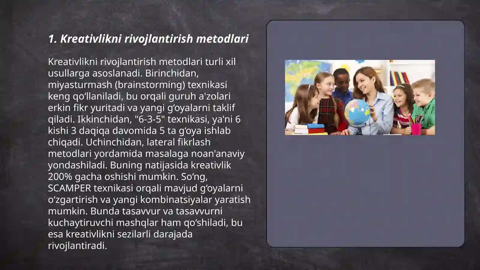 Kreativ pedagogika fanini o‘qitish 3