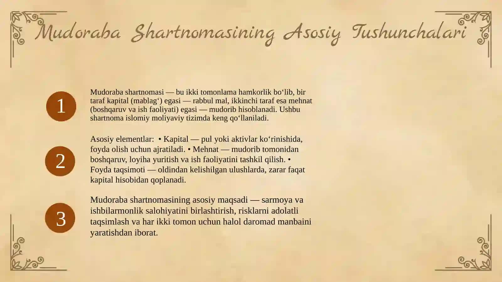 Mudoraba Shartnomasi: Kapital va mehnat hamkorligi 3