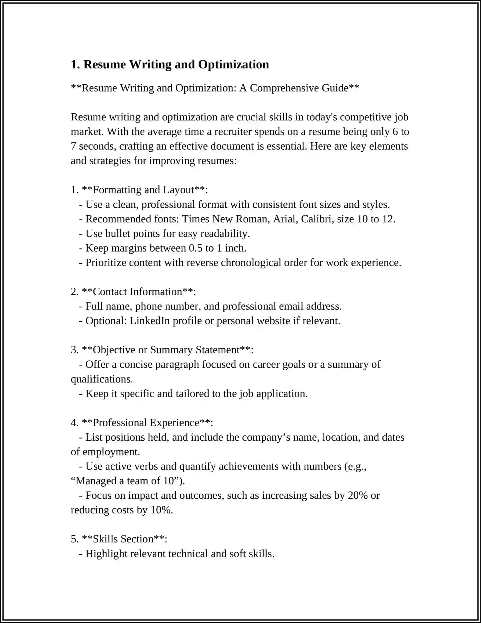 Resume Writing and Optimization: A Comprehensive Guide 3