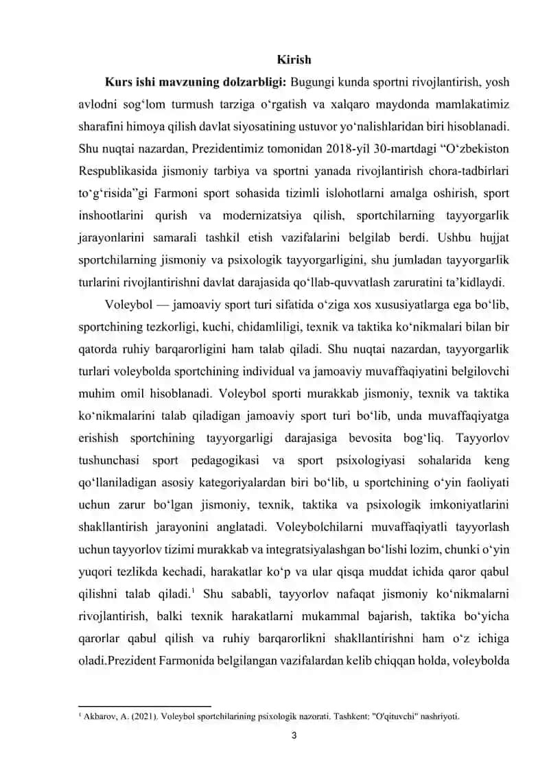 Voleybolda tayyorgarlik turlarining oʻrni va ahamiyati 3