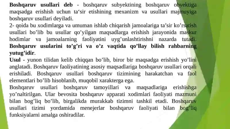 BOSHQARUV USULLARI 3