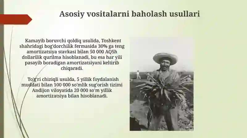 Asosiy vositalarni baholash usullari 3