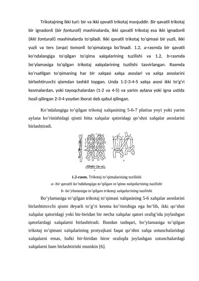 TRIKOTAJ TO’QIMALARINING TASNIFI 3