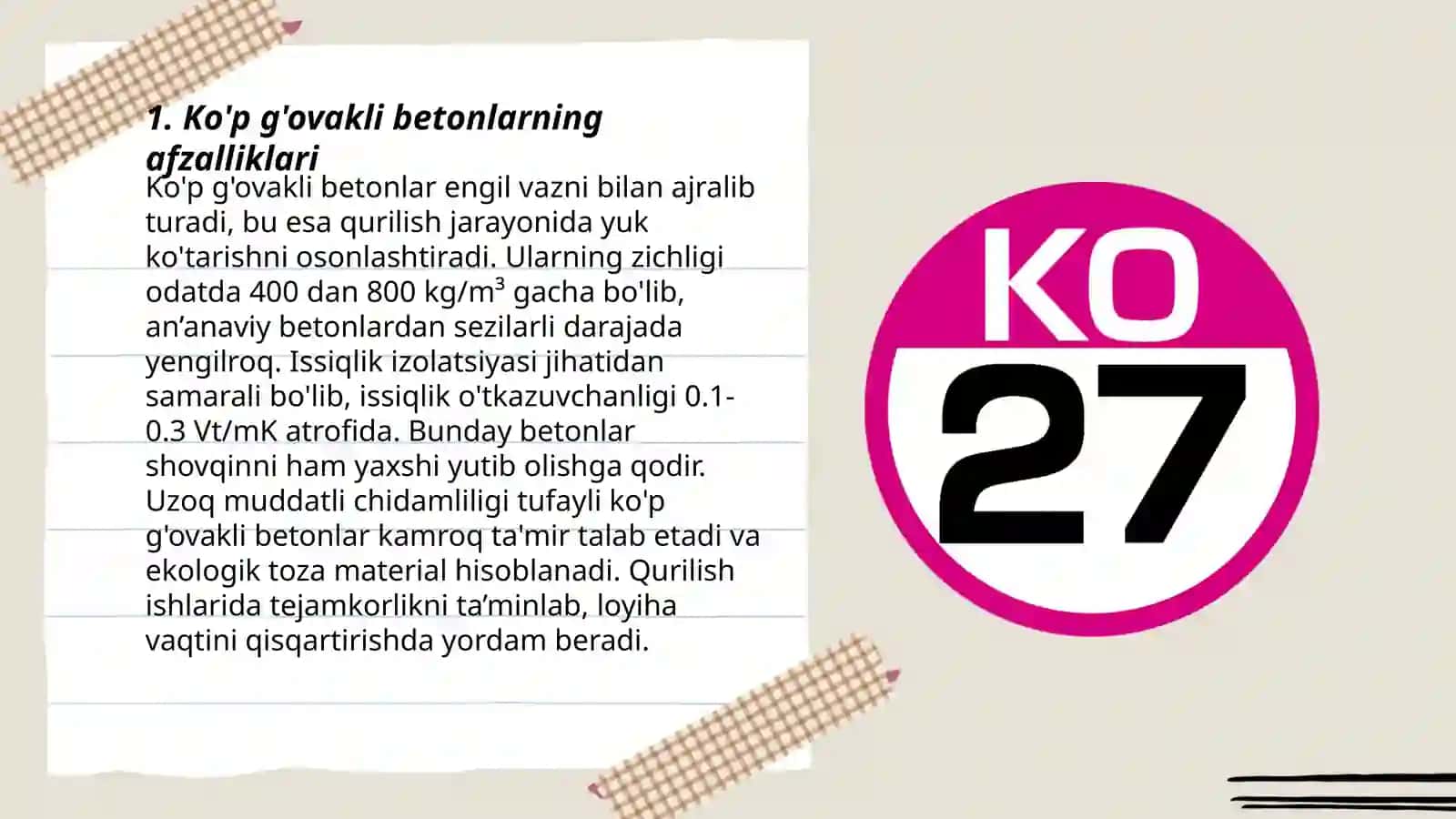 Ko'p g'ovakli betonlar 3