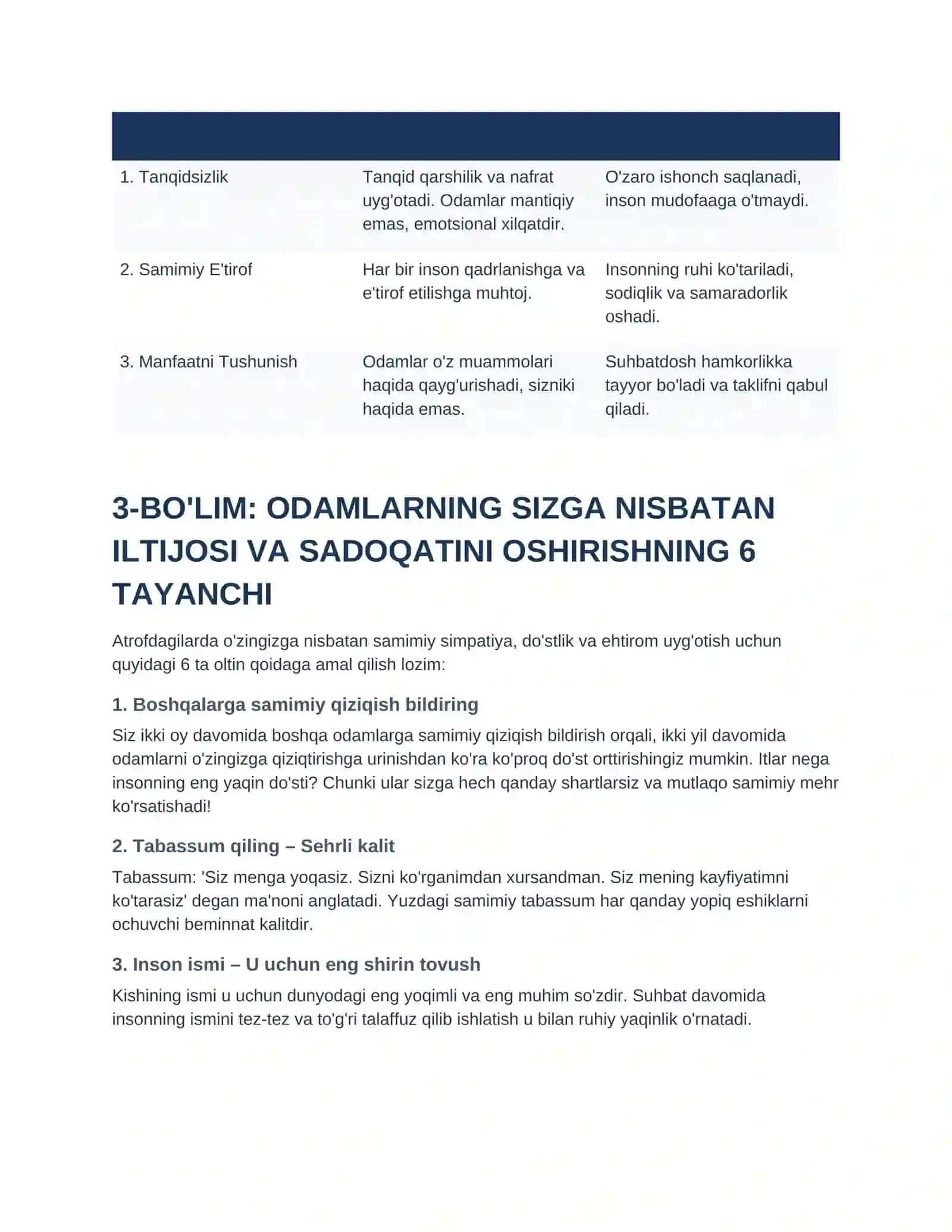 Deyl Karnegining kitobi asosida Do'st ortirish va odamlarga ta'sir qilish bo'yicha kichik qo'llanma 3