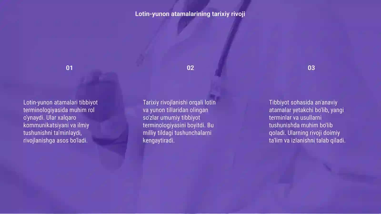Lotin-yunon atamalarining tibbiyotdagi o'rni 3