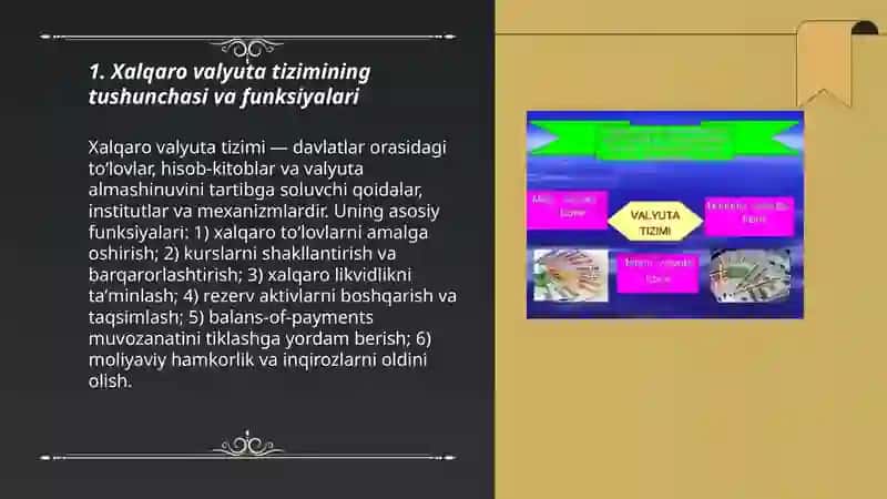 Xalqaro valyuta tizimi 3