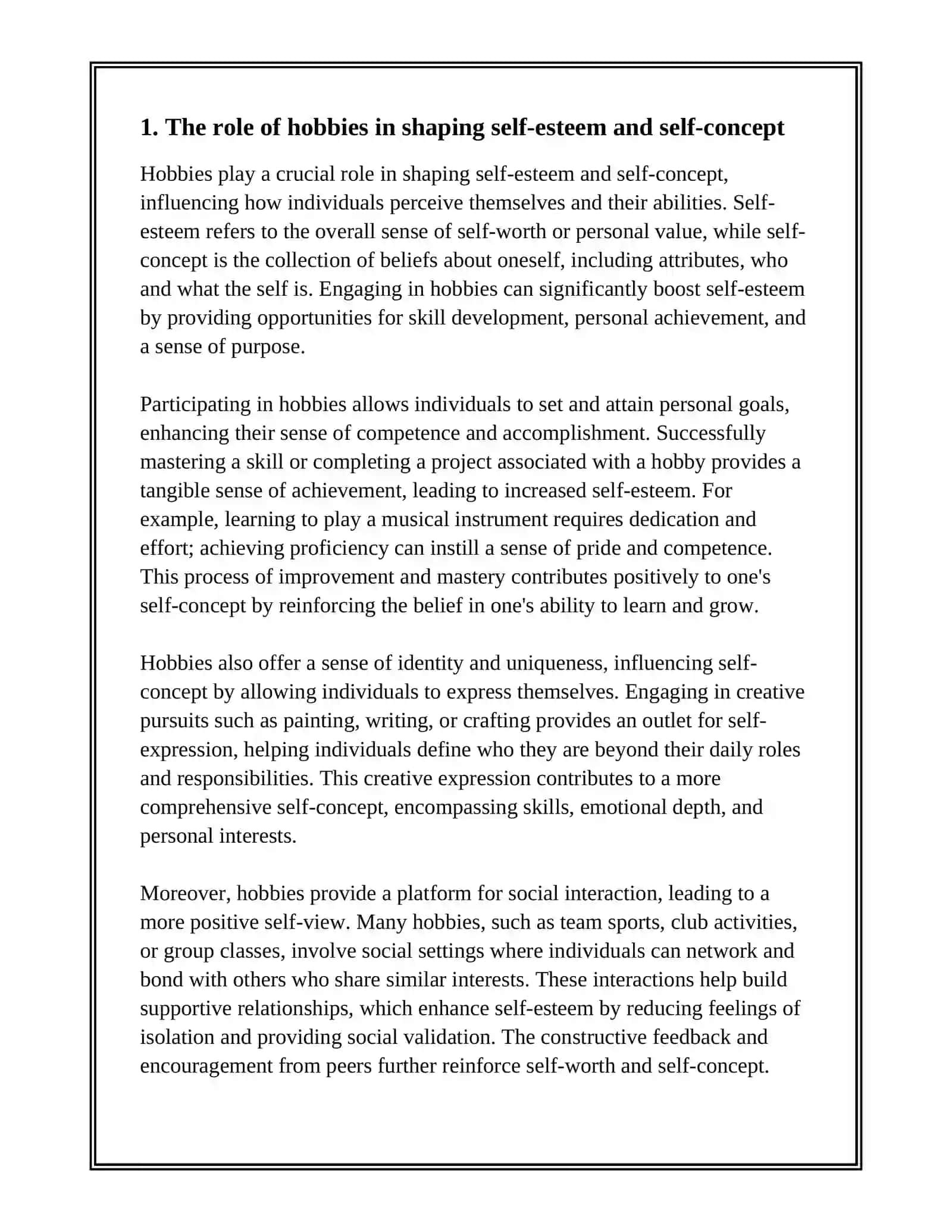 MUSTAQIL ISH: HOW HOBBIES INFLUENCE PERSONALITY AND WELL BEING? 3