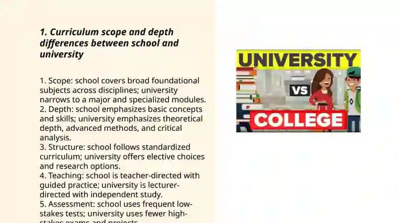 Differensial between school and university 3