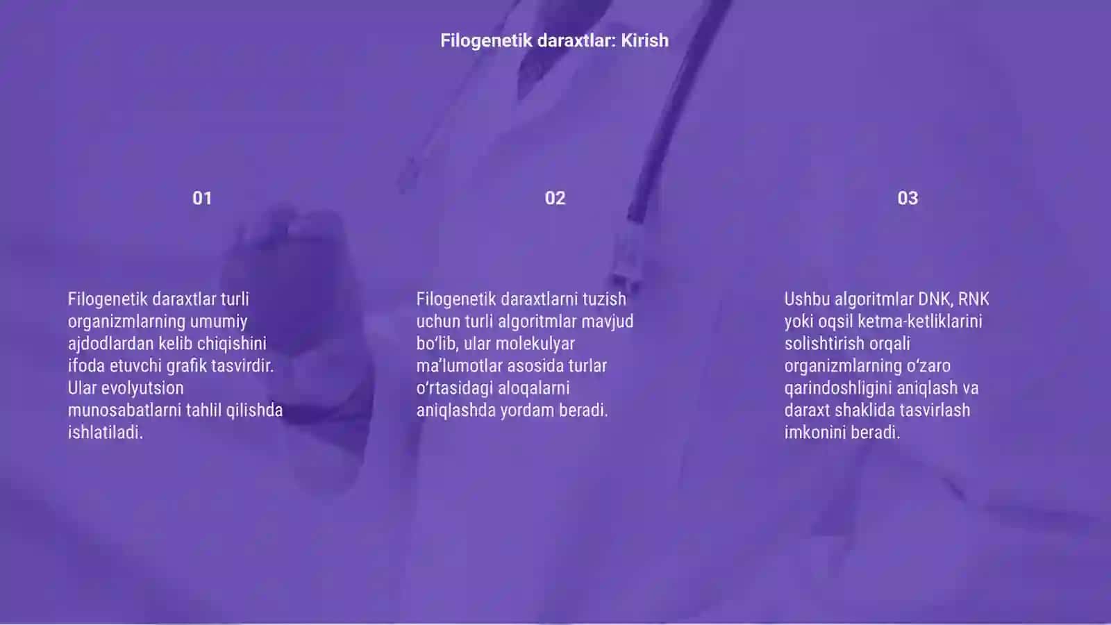Filogenetik daraxtlarni tuzish algoritmlari 3