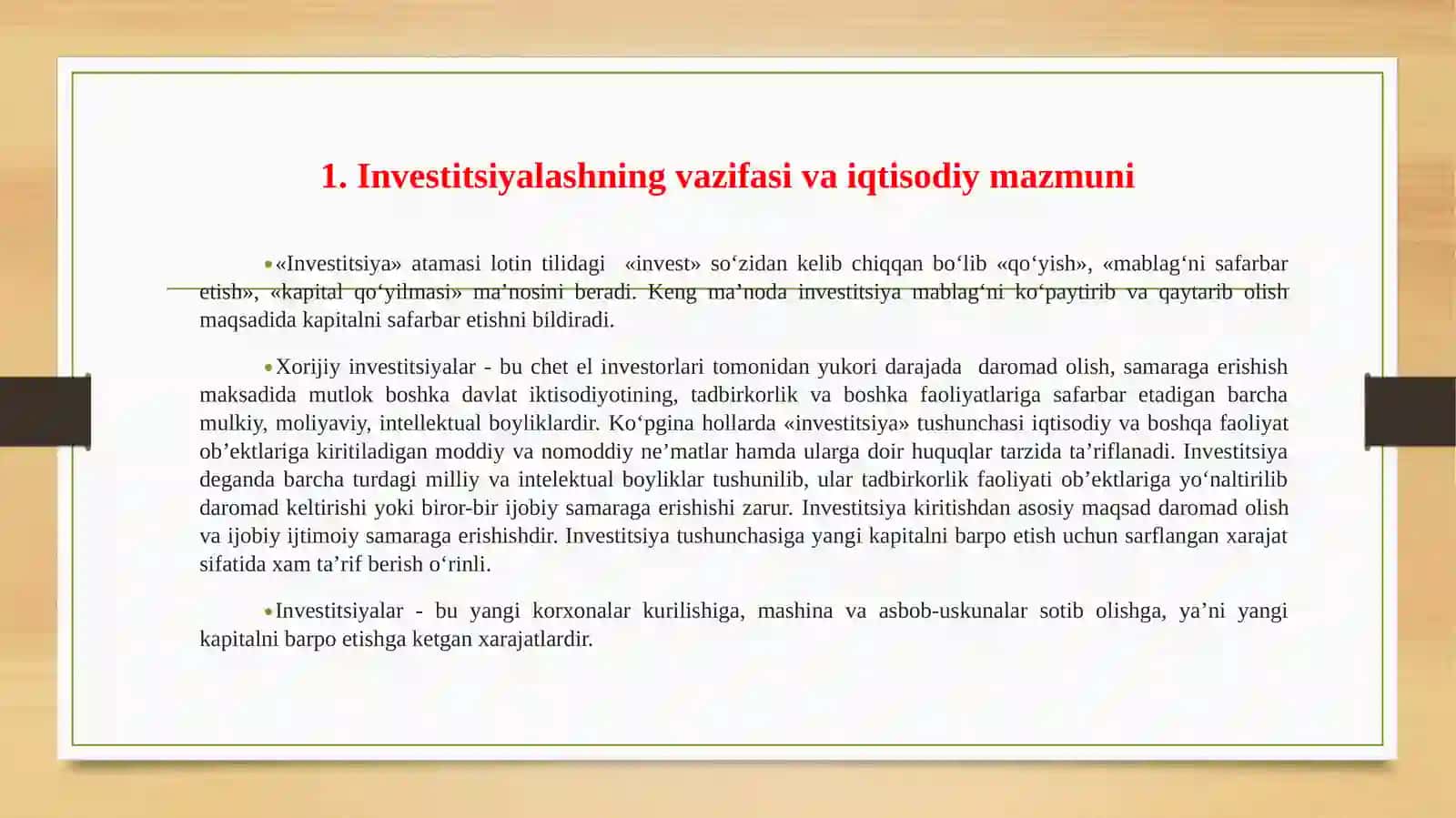 Korxonaning investitsionfaoliyati 3