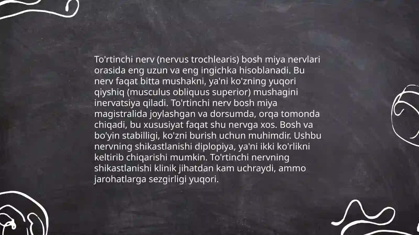 To'rtinchi nerv g'altak nervi (nervus trochlearis) 3