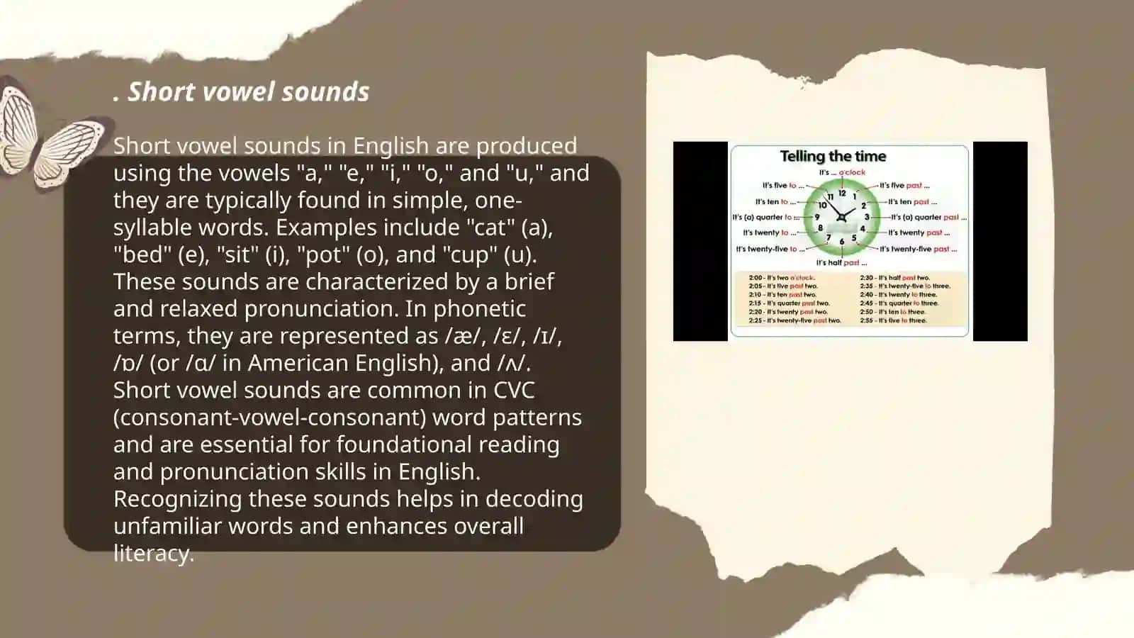 Short vowel sounds in English 3
