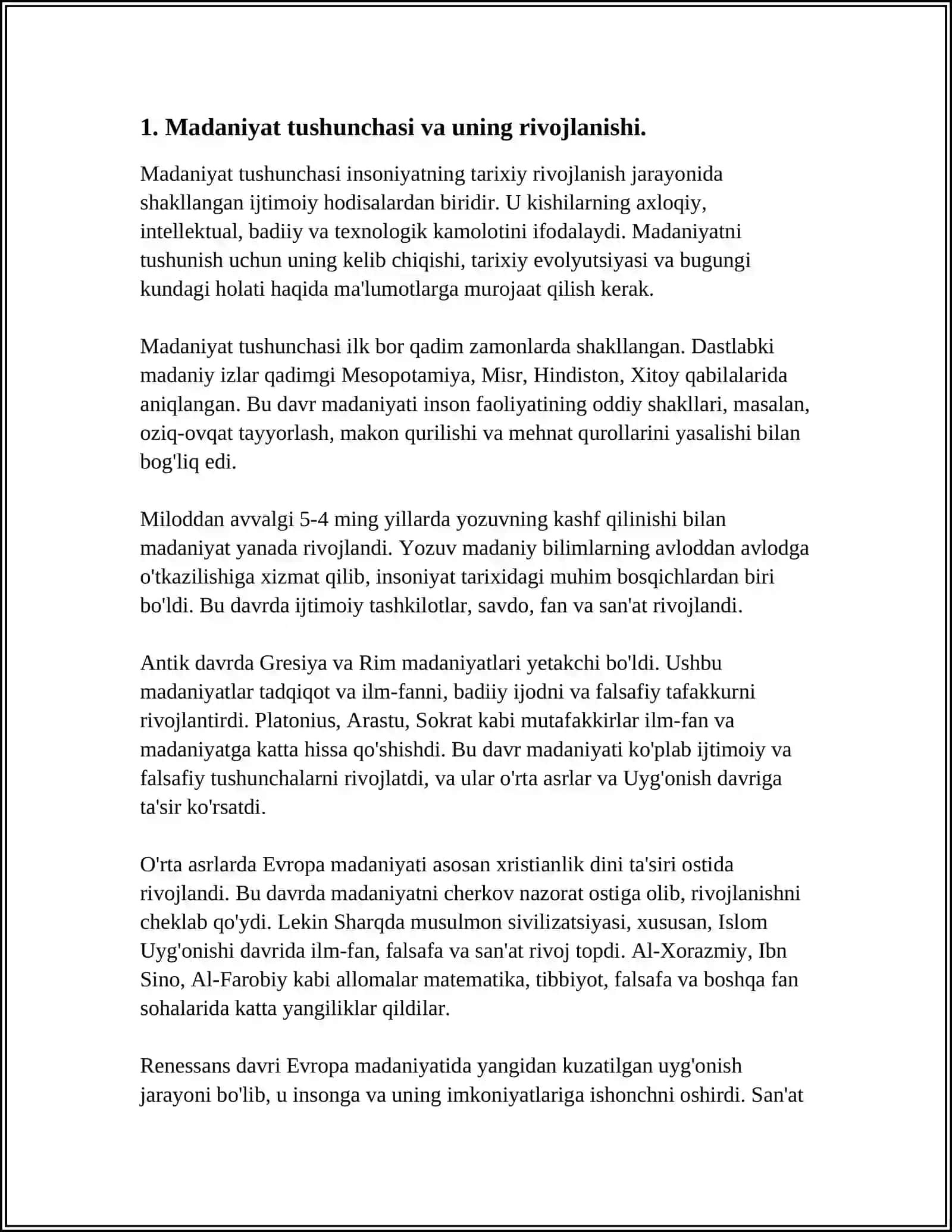 MADANIYAT RIVOJLANISHINING ASOSIY QONUNIYATLARI 3