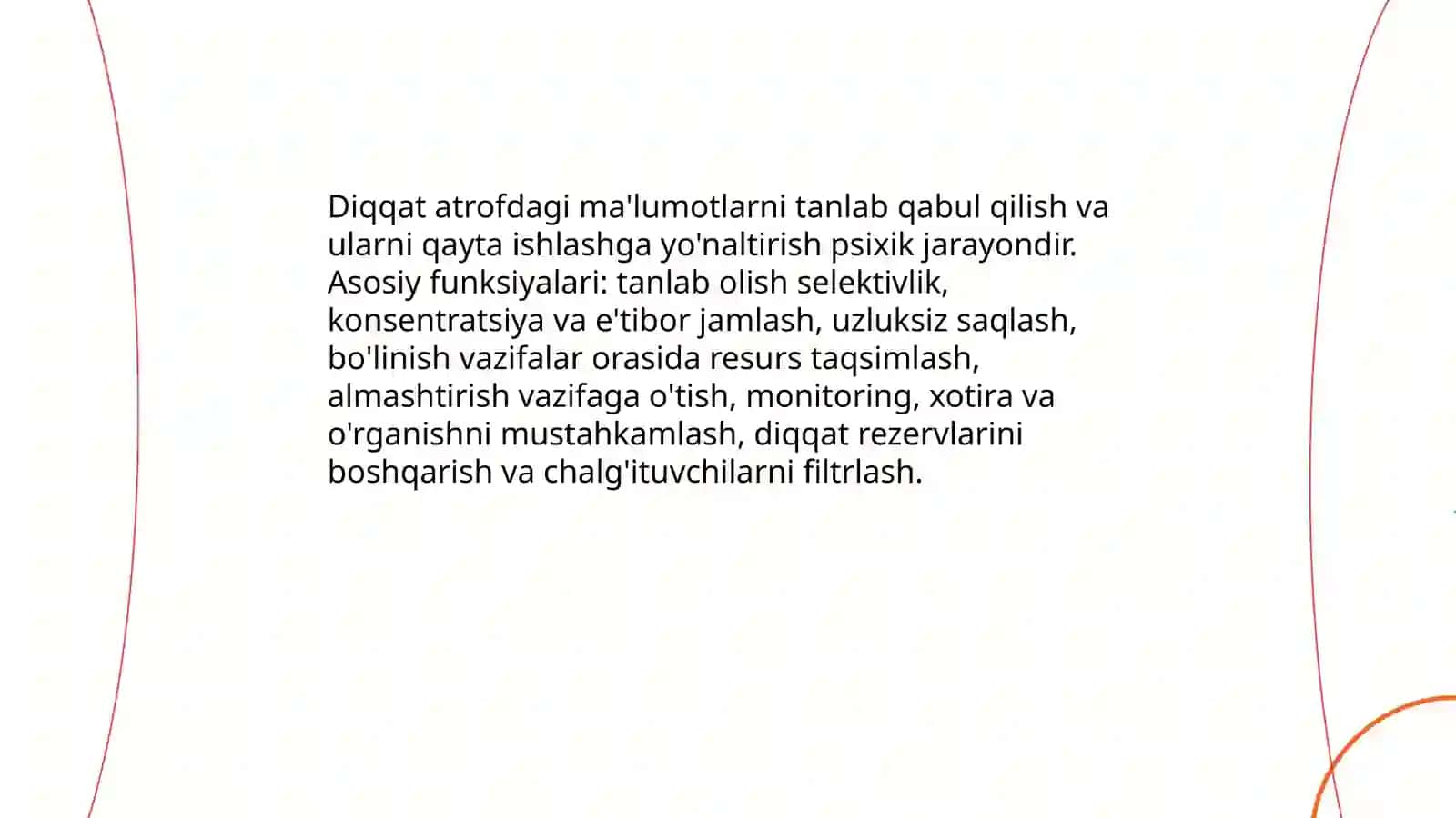 Diqqatning asosiy xususiyatlari 3
