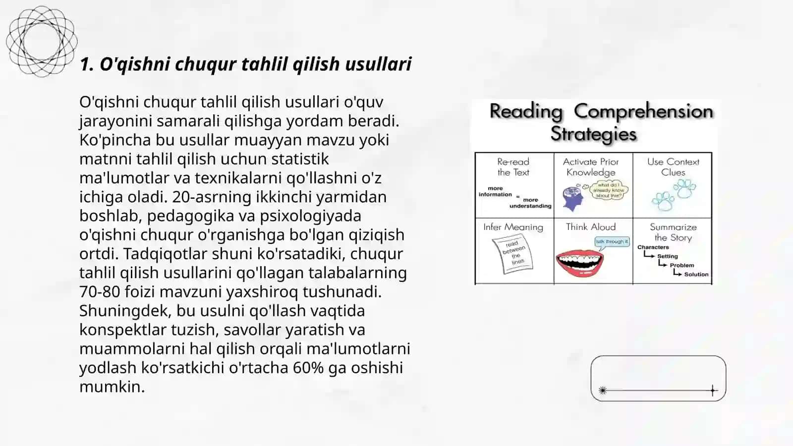 O'qishni chuqur tahlil qilish usullari 3