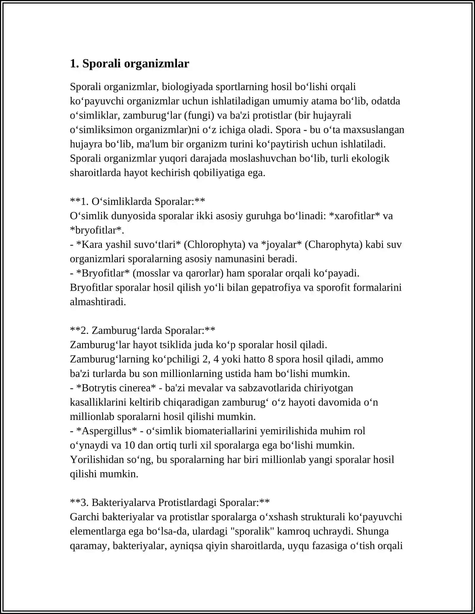 SPORALILAR SINFI, KOKSIDIYALAR TURKUMI 3