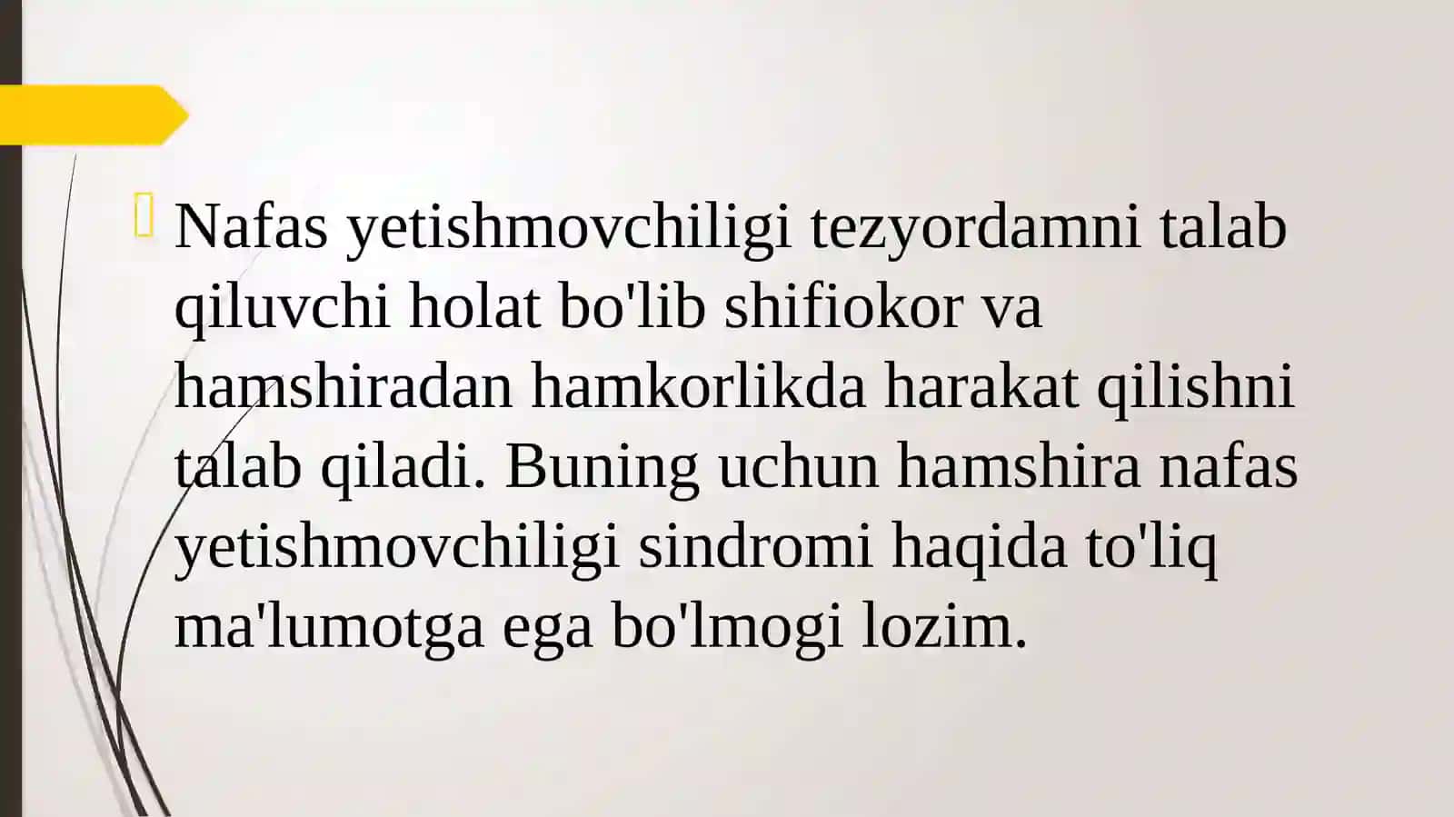 Bolalarda nafas yetishmovchilik sindromi darajalari 3