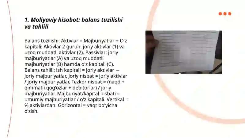 Moliyaviy hisobot va moliyaviy tijorat 3
