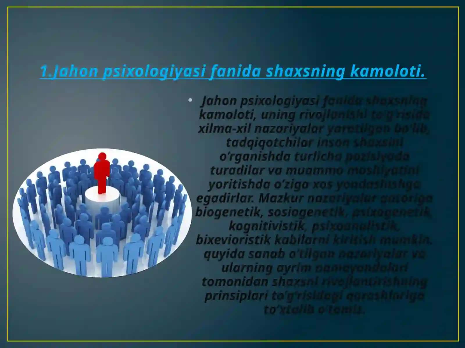 Chet el
psixologiyasida
shaxs nazariyasi. 3