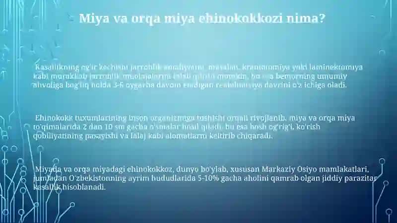 Miya va Orqa Miya Exinokokkozi 3
