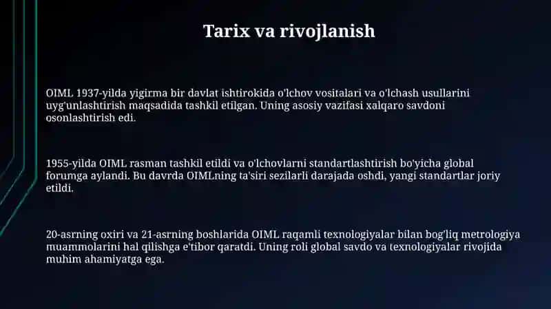 O'lchov huquqi xalqaro tashkiloti (OIML) 3