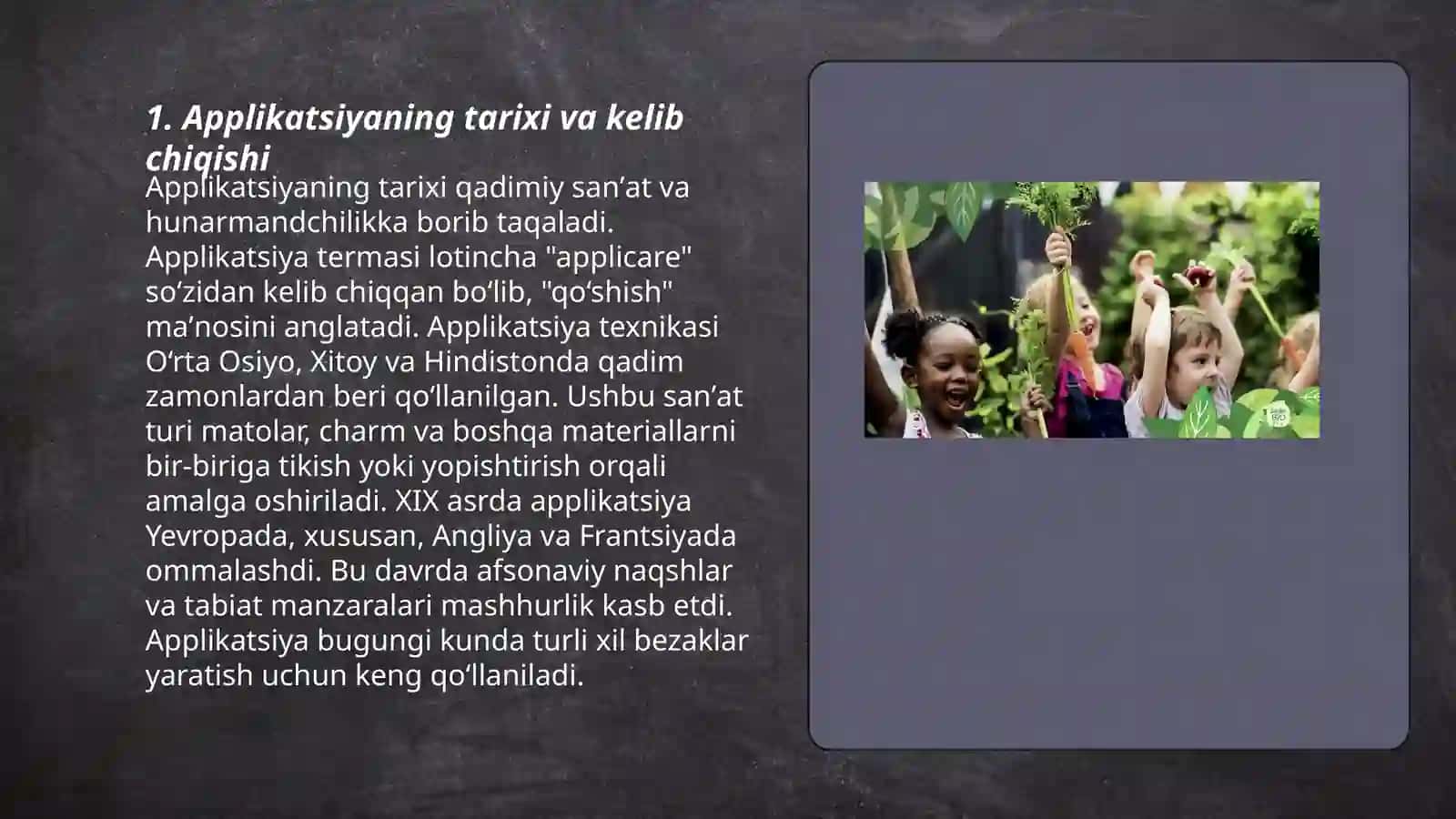 Applikatsiyalar tarixi va qadimiy san'ati 3