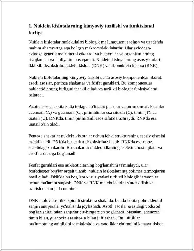 NUKLEIN KISLOTALAR. TERPENLAR VA STEROIDLAR 3