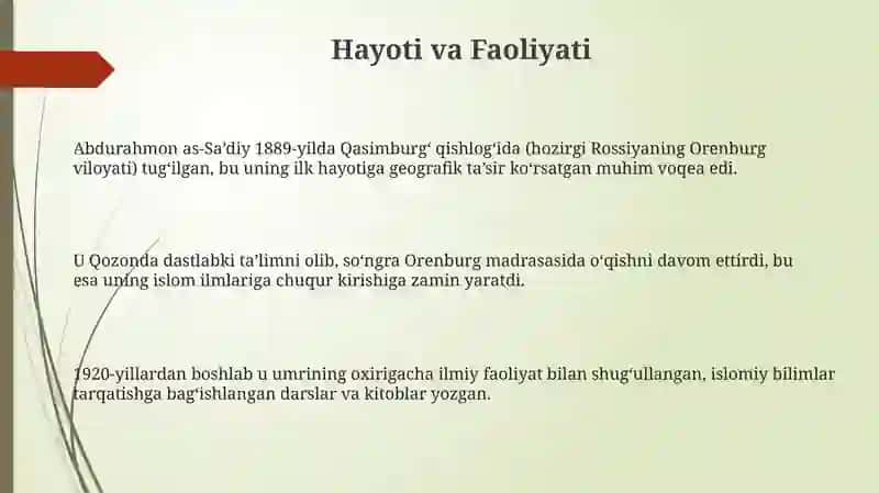 Abdurahmon Sa'diy 3
