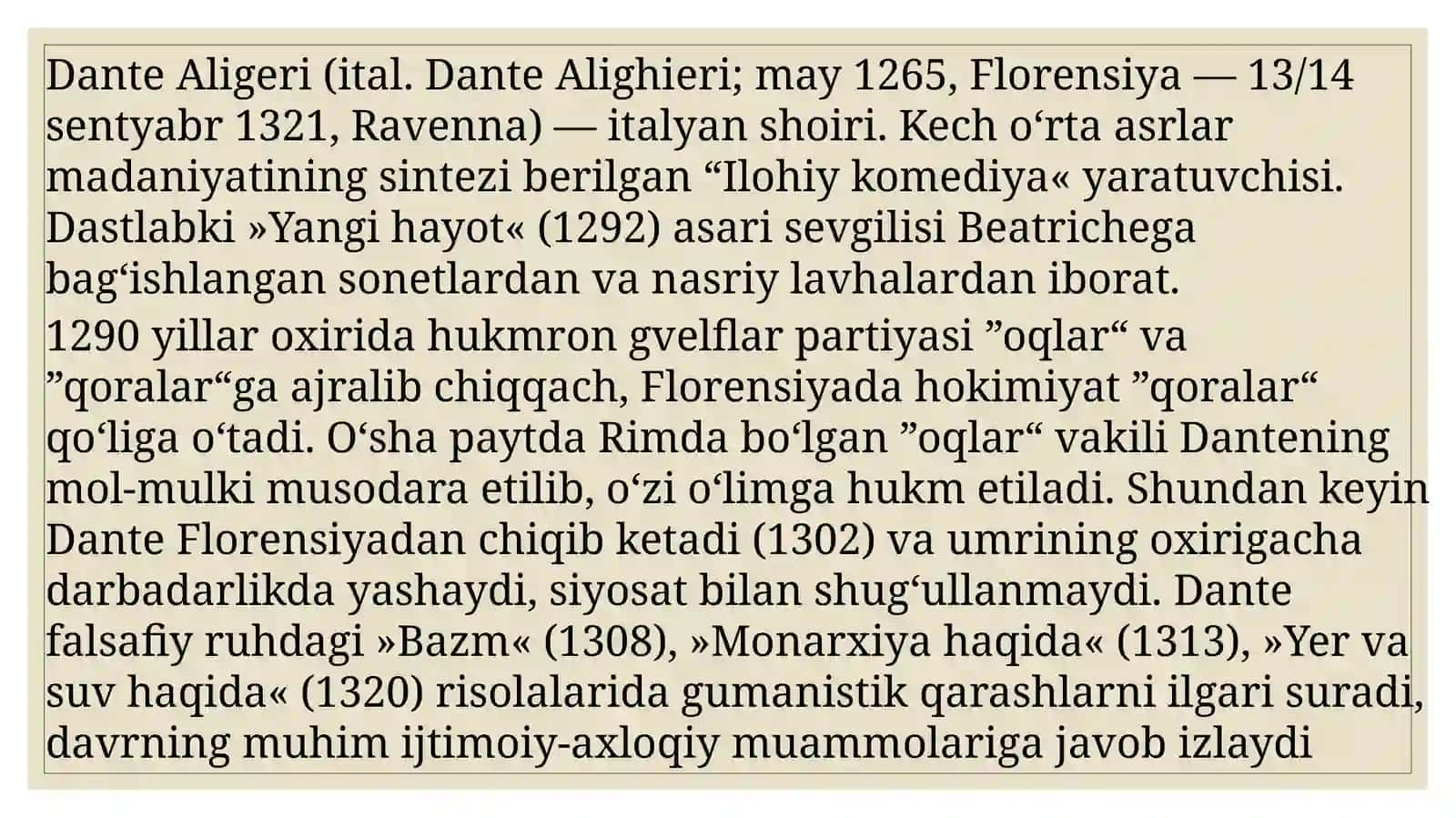 Dantening Ilohiy komediya asari 3